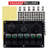 FXC 6 Gang Waterproof Marine Boat Rocker Switch Panel with Dual USB, Cigarette Lighter & Green LED Voltage Display