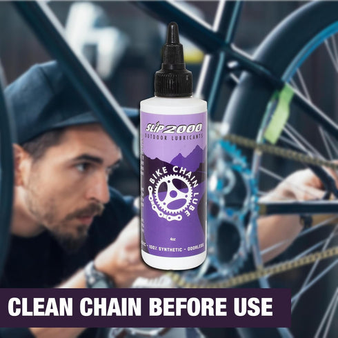 2000 4 Slip Bike Chain Lube, Bicycle Chain and Cable Lubricant, Pure Synthetic Oil for All Bikes, Reduces Friction