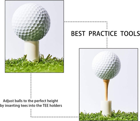Sumind 10 Set Golf Rubber Tee Holder Set - Driving Range Golf Practice Mat Indoor Outdoor Size 1.5 Inch (10 Rubber Tee