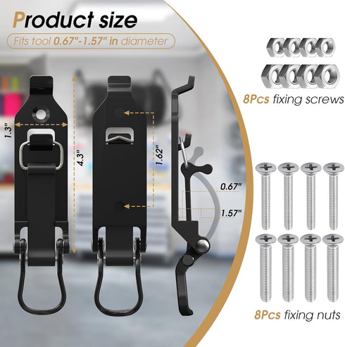Shovel Mount for Roof Rack, Truck Bed, Offroad Roof Rack Axe Holder, Quick Fist Mount Clamps Fit 0.67" to 1.57" D Tools