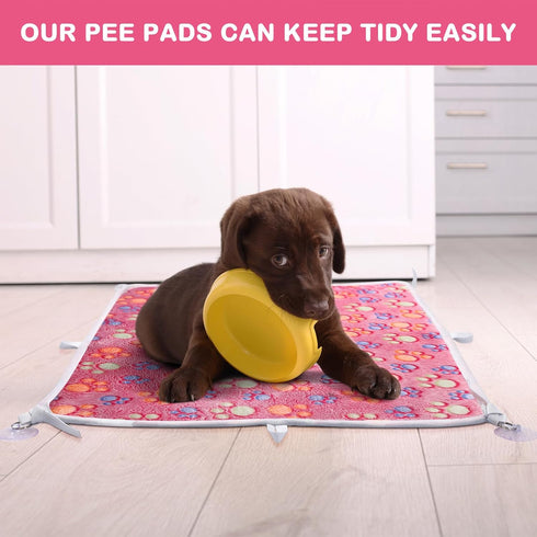 4 Pack 18'' 24" Kajaia Washable Pee Pads with Belt for Pet Crate x Reusable Puppy Pads Waterproof Pet Training Pads