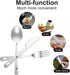 KINLINK 4-in-1 Camping Utensils 3-Pack, Portable Stainless Steel Spoon, Fork, Knife & Bottle Opener Combo Set