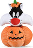 Looney Tunes for Pets Sylvester The Cat Plush Dog Toy, Halloween Pumpkin Head, 6 Inch Squeaky Chew Toy for Small Dogs