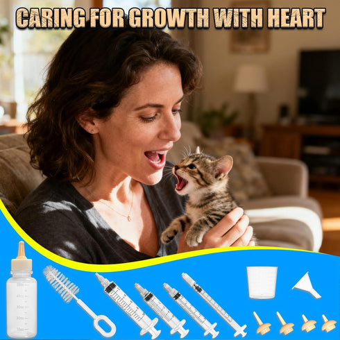 TOAINRSI Puppy Kitten Bottle Feeding Kit, Newborn Baby Dog Cat Rabbit Feeding Bottles with Nipples Feeder Pet Nursing