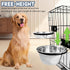 Fhiny 2Pack Dog Crate Water Bowl - Stainless Steel No Spill Bowls for Kennel, Hanging Food & Water Feeder (M)