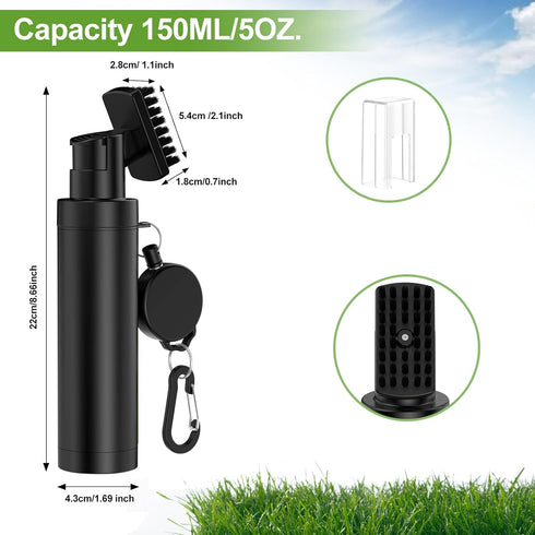 Golf Club Cleaner Brush with Carabiner Clip and Leak-Proof Water Bottle, Lightweight Cleaning Tool for Clubs