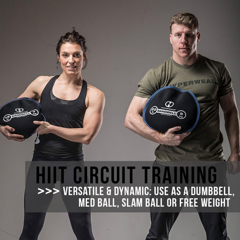 HYPERWEAR SandBell Sandbag Workout Bag, Pre-Filled with Clean USA Sand, Soft Weights