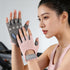 OVOY Women Fingerless Workout Gloves, Non-Slip Breathable Gym-Sports-Gloves for Training, Weightlifting & Exercise