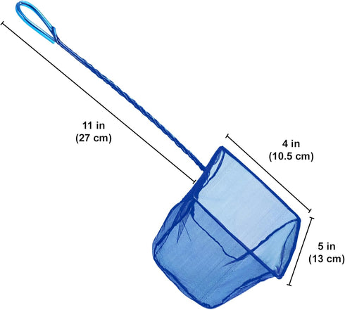 SunGrow Betta Fish Net, Secure Delicate Fin, 5x4 Inches with 11 Inches Handle, Extra Soft Nylon Net for Aquarium