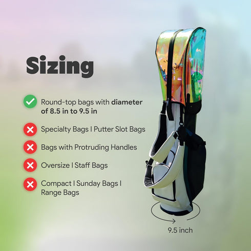 Incontro Premium Hologram Golf Bag Rain Hood Cover - Waterproof, Color Changing, Durable TPU, Fits 8.5 to 9.5 Inch Bags