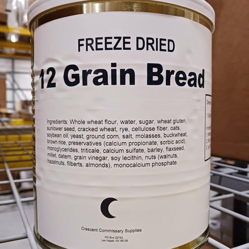 12 25 1 12 Freeze Dried Grain Bread, Year Shelf Life, Gallon Can, Slices