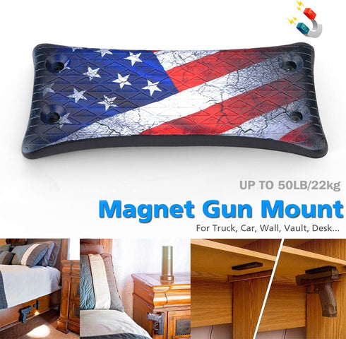 50 Lbs Gun Magnet Mount, Rating,Rubber Coated Gun Holder for Pistol, Handgun, Shotgun, Rifles, Revolvers, Safe