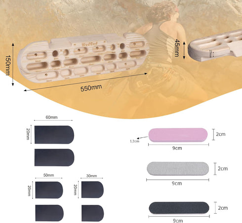 WodGod Climbing Hangboard Rock Climbing Training, Rock Climbing Fingerboard, Wooden Climbing Board Trainer