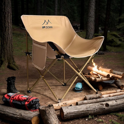 Generic Portable Folding Camping Chair, Lightweight Outdoor Lawn Chair with Cup Holder and Carry Bag for Beach, Sports