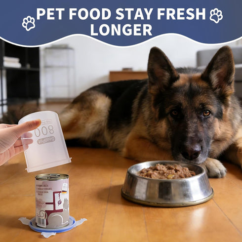 13oz,13.2oz,12.5oz,12.8oz SLSON Dog Canned Food Storage Container for Dog Cans, Transparent Plastic Pet Food Sealer