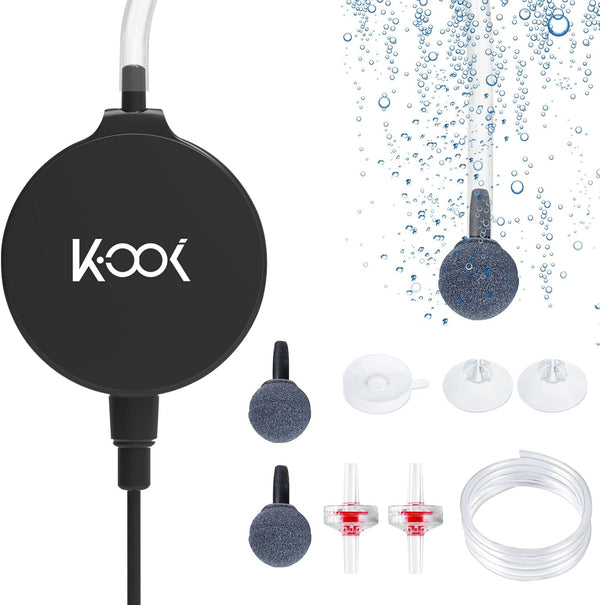 GuDoQi Ultra Quiet Mini Aquarium Air Pump, 1 Watt Oxygen Aerator Kit for 1-15 Gallon Fish Tank