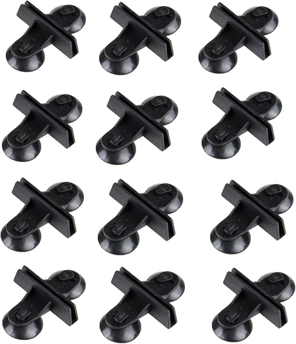 AQUANEAT 12 Pack Aquarium Divider - Black Suction Cup Divider, Plastic Sheet Isolation Holder for Fish Tank