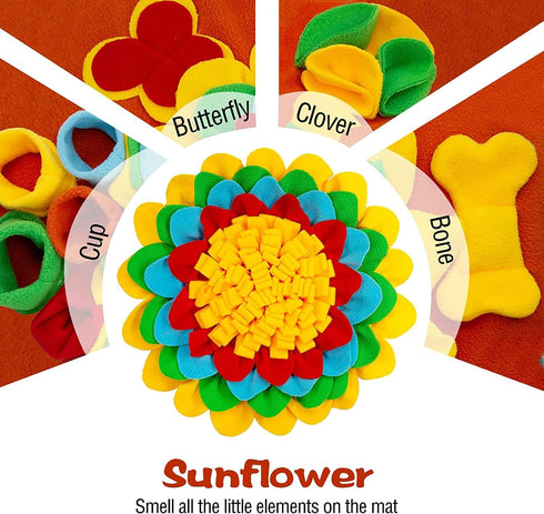 Tesitehi 25"x 25" Snuffle Mat for Dogs, Activity Feeding Mat for Small and Medium Pets, Interactive Feed Game
