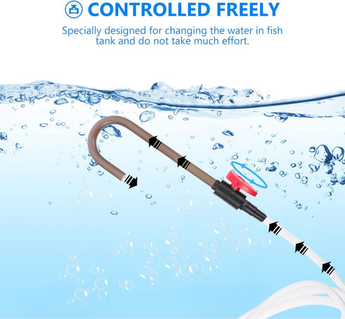 2 Pcs Aquarium Hook Water Changer, Bent Wall Mounted Fish Tank Water Changer with Flow Switch