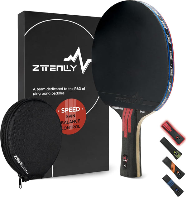 Ping Pong Paddle with Carbon Technology, Performance-Series Table Tennis Racket for Professional Play