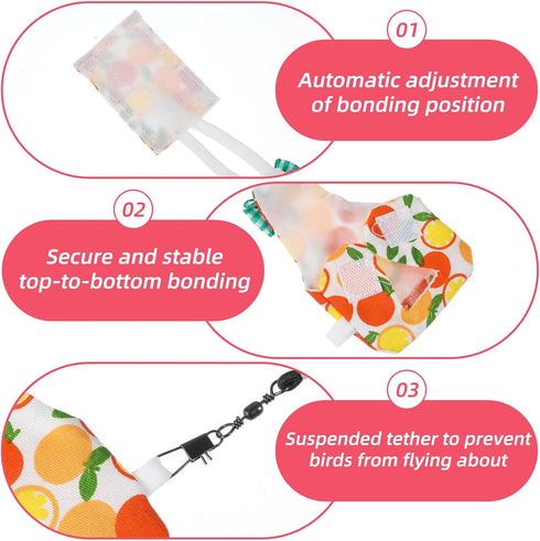 Fiyooau 7 Pcs Bird Diaper - Reusable Parrot Diaper with Waterproof Inner - Cute Chicken Pants Pet Diapers Nappy