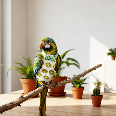 LXUEJIE 4 Pcs Bird Diaper, Cute Pet Bird Diaper, Parrot Nappy Reusable Flight Suit with Waterproof Inner Birds Diapers