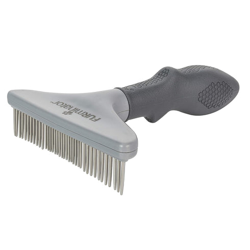 FURminator Dog/Cat Grooming Rake, Grooming Tool for Loose Hair and Tangles, Gray