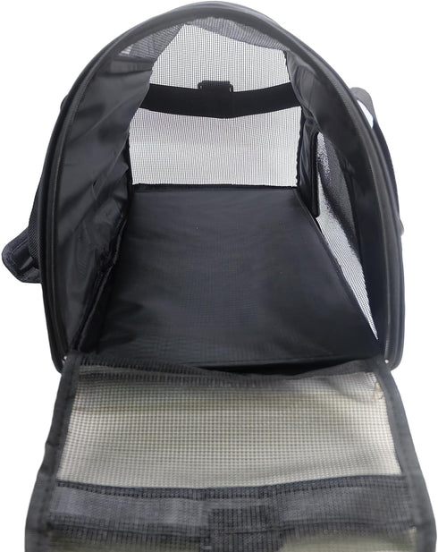 Cat Carrier, Soft-Sided Pet Travel Carrier for Cats and Dogs, Portable Foldable Pet Bag, Airline Approved (Medium-Black)