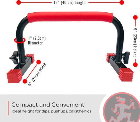 Rubberbanditz Parallette, Parallel Bars & Dip Station for Home Gym Workout Equipment