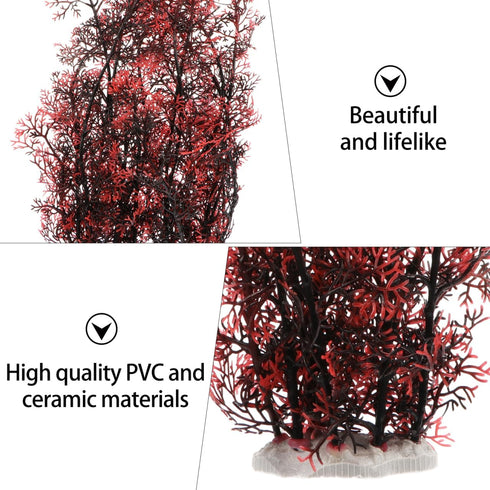 2 13.8 inch balacoo Pcs Aquarium Decor Plastic Plant, Red Coral Tree for Fish Tank Decoration, Artificial Plants