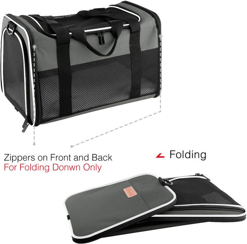 15 Lbs, Cat Carrier - Portable Foldable Dog Pet Carrier, Soft-Sided Pet Bag up to Airline Approved Travel Puppy Carrier