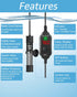 Fumak 50W Adjustable Aquarium Heater, Super Short Submersible Fish Tank Heater with LED Digital Display for 5-10 Gallons