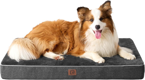 EHEYCIGA Orthopedic Memory Foam Dog Beds for Extra Large Dogs, Removable Waterproof Liner, Dark Grey, 41x27