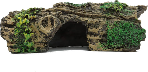 JIH Aquarium Decorations - Resin Hollow Tree Trunk Ornament for Bettas House Cave Decor