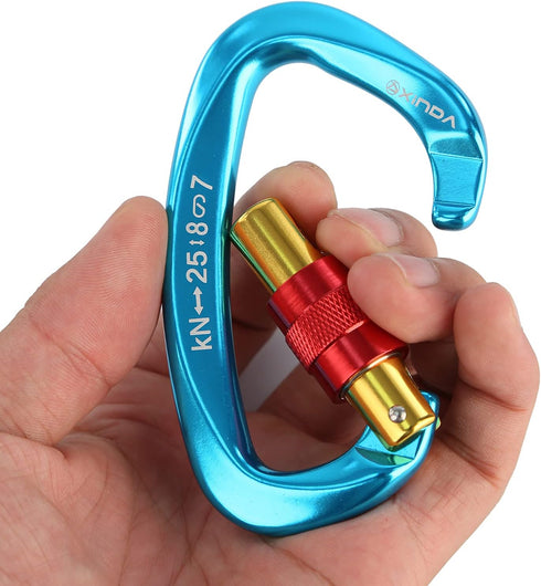 Screwgate Locking Carabiner Clip - Professional Rock Climbing Carabiner Screw Lock, Heavy Duty Carabiners for Climbing,