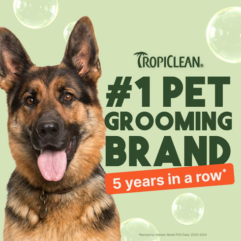 TropiClean No Rinse Waterless Dog Shampoo, Detangling & Deodorizing Dry Shampoo for Smelly Pets, 7.4oz, Papaya Scent