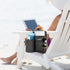 2 GRAOSO Beach Chair Cup Holder, Chair Side Organizer Easily Attached to Armrest with Self-Adhesive Fastener Strap