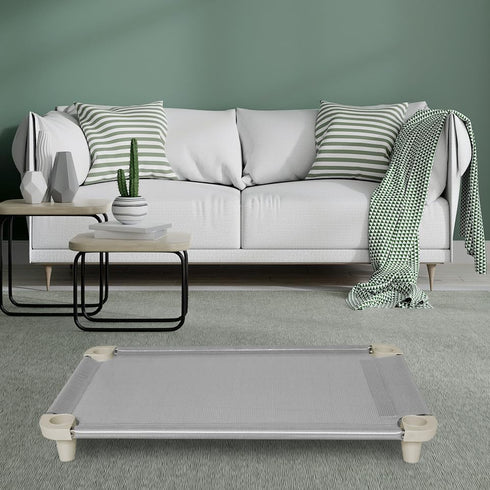 Acrimet Cooling Elevated Pet Dog Bed Cot, Washable Breathable Mesh Fabric, Stainless Steel Frame, Indoor & Outdoor Use