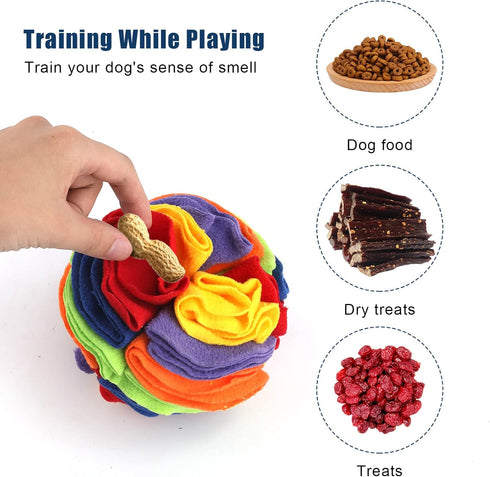 2pcs Dog Snuffle Ball Toy, 5.9inch Natural Interactive Sniffing Puzzle Toys for Stress Relief, Training (2 Styles)