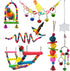 Parakeet Toys, 7 Pcs Colorful Bird Toys for Pet Bird Cage, Hammock, Swing, Chewing Toy, Mirror, Perch