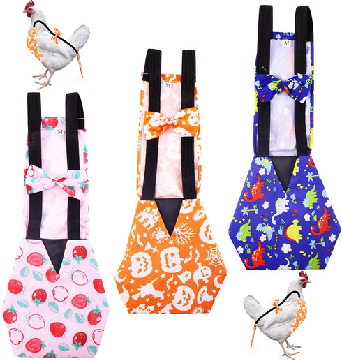 Xokipol 3 Pcs Chicken Diapers for Hens, Pet Duck Diapers with Bow Tie,