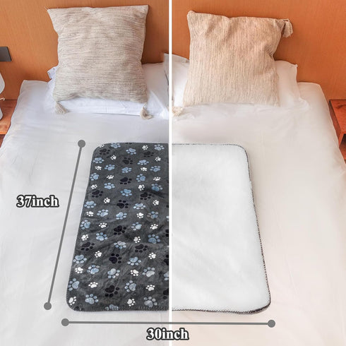Waterproof Dog Blanket, Super Soft Warm Fluffy Pattern Printing Facecloth, Washable Outdoor Pet Blanket for Large Dogs