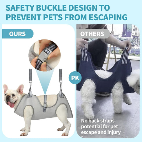 KITTYWOO Hammock Trimming Stress-Free Dog Grooming Harness Kit - Secure Nail Sling for Cats & Dogs w/Safety Clipper
