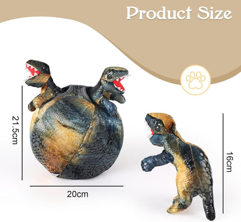 IFOYO Squeaky Dog Toys, Dinosaur Puppy Toys, Plush Interactive Dog Toys for Small Medium Dogs, Enrichment Hide and Seek
