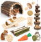 YIXUND Hamster Cage Accessories, 12 Different Chew Toys for Guinea Pig, Chinchillas,