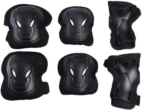 Unisex Adjustable Knee Elbow Wrist Braces Protective Pads Set for Skateboard, Cycling, Roller Skating Safety