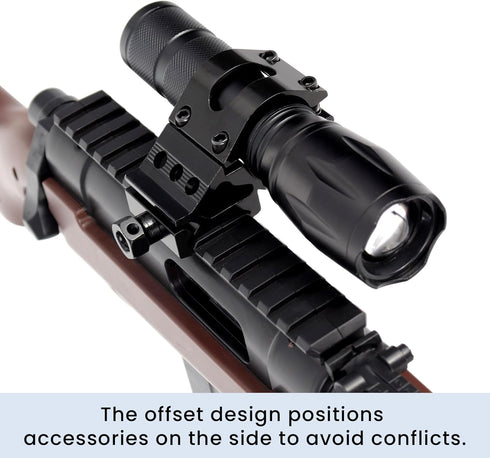 NEATABY Offset 1 Inch Picatinny Rail Mount, Picatinny Flashlight Mount, Flashlight Mounts for Outdoor