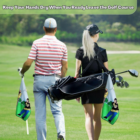 Funny Golf Towel, Printed Towels for Golf Bags with Clip, Birthday Gifts for Golf Fan - Just Tap It In
