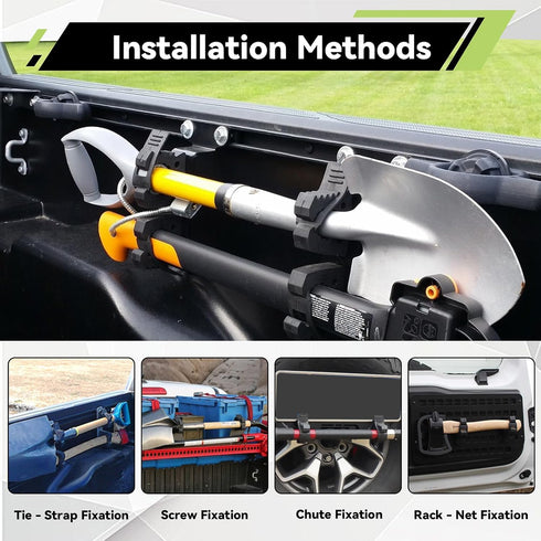 MusixiA 1"~1.5" 6Pcs Shovel Holder for Truck Quick Release Rubber Clamp Grip Mount Kit Fits for Roof Rack from