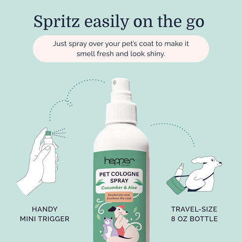 Hepper Pet Cologne Spray - Long-Lasting Dog/Cat Cologne & Perfume Spray for Pups/Kittens, Grooming Elegance & Enduring